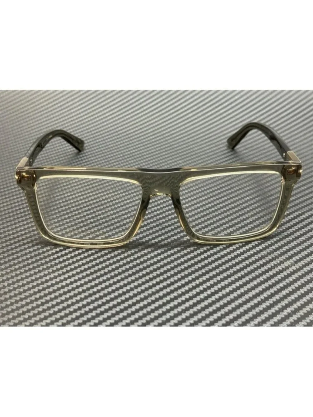 New Gucci Men Gray Transparent Eyeglasses 56-18-145